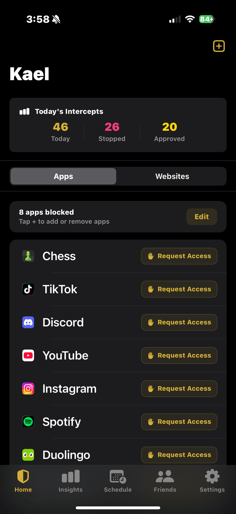 Your block list.